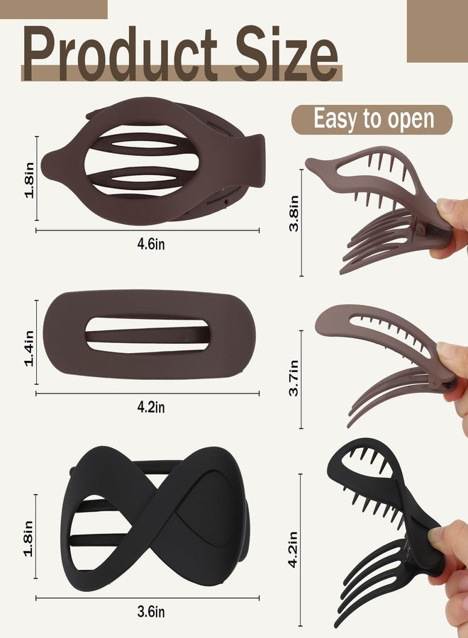 AMCAMI 10PCS Flat Hair Clip for Women,Matte Flat Claw Clip for Thick Thin Hair,3 Styles Strong Hold Non-slip Hair Clip - Image 2